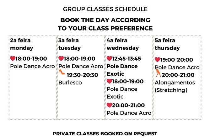 Dance Class (choose 1: Pole Dance, Burlesque or Aerial Silk/Hoop) - Where it fits in your Madeira trip